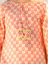 Vastramay Girls' Peach Cotton Printed Kurta