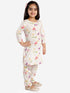 Vastramay Multicolor-Base-Cream Floral Printed Cotton Linen Siblings Set