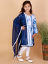Vastramay Blue Tie And Dye Pattern Cotton Siblings Set