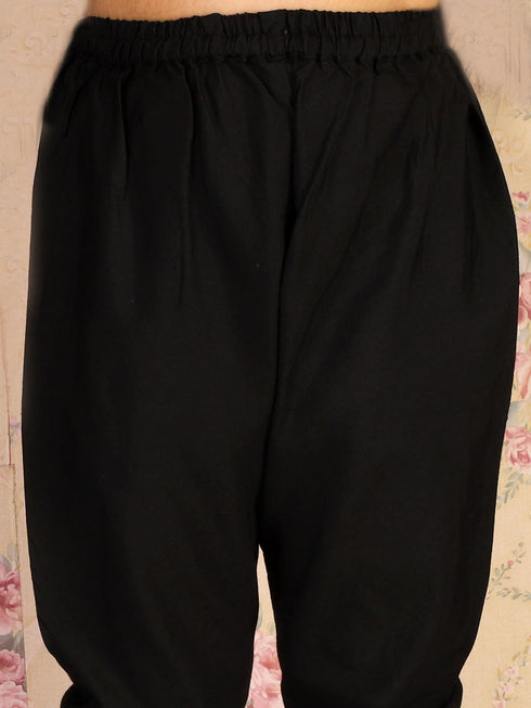 Vastramay Black Mirror Kurta Pyjama Siblings Set