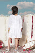 VASTRAMAY Girl's White Mirror Kurta