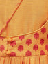 Vastramay Orange Silk Blend Ethnic Print Kurta Pyjama Sibling Set