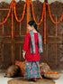 VASTRAMAY Girls Red kurta and Palazzo Pant Dupatta Set
