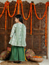 VASTRAMAY Green Ikkat Print Cotton Kurta Pyjama Sibling Set