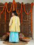 VASTRAMAY Yellow Ikkat Print Cotton Kurta Pyjama Sibling Set