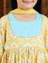 VASTRAMAY Yellow Ikkat Print Cotton Kurta Pyjama Sibling Set