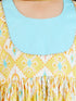 VASTRAMAY Girls Yellow Ikkat Print Sarara Set