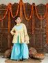 VASTRAMAY Yellow Ikkat Print Cotton Kurta Pyjama Sibling Set