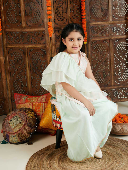 Vastramay Girls Multicolor kurta and Palazzo Pant Dupatta Set