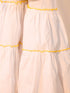 Vastramay Girl's Yellow and White Kurta, Sharara and Dupatta Set