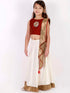 Vastramay Girl's Viscose Crop Top Skirt And Drape Dupatta Set