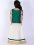 VASTRAMAY Green And Cream South Collection Sibling Set
