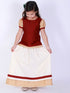 Vastramay Maroon And Cream South Collection Sibling Set