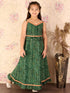 VASTRAMAY Green Bandhni Print Rayon Siblings Set