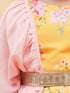 Vastramay Girl's Yellow Floral Print Lehenga Set