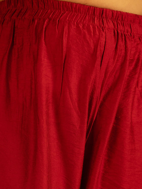 Vastramay Girls' Grey Printed Tunic With Palazzo Set