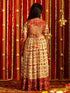 Vastramay Girls' Red And Cream Patola Print Lehenga Set