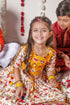 VASTRAMAY Girls' Yellow And Cream Patola Print Lehenga Set