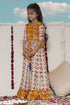 VASTRAMAY Girls' Yellow And Cream Patola Print Lehenga Set