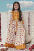 VASTRAMAY Girls' Yellow And Cream Patola Print Lehenga Set