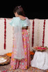 VASTRAMAY Girls' Aqua And Pink Georgette Lehenga Set