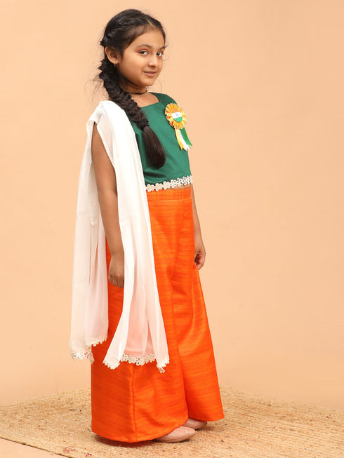 Vastramay Girl's Republic Day Special Palazzo Set