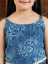 Vastramay Girl's Denim Top And Palazzo Set