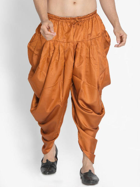 VASTRAMAY Men's Brown Cotton Blend Dhoti