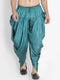VASTRAMAY Men's Green Silk Blend Dhoti
