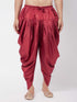 Vastramay Men's Maroon Cotton Blend Cowl Dhoti