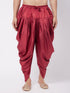 Vastramay Men's Maroon Cotton Blend Cowl Dhoti