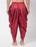 Vastramay Men's Maroon Cotton Blend Cowl Dhoti