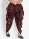 VASTRAMAY Men's Maroon Cotton Satin Blend Dhoti
