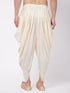 Vastramay Men's Cream Cotton Blend Cowl Dhoti