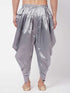 Vastramay Men's Silver Cotton Blend Cowl Dhoti