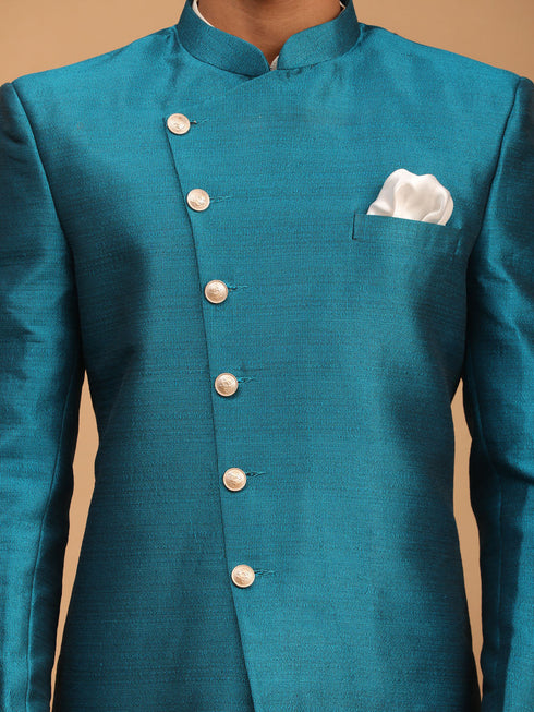 Vastramay Men's Cream Indo Western Combo Set