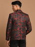 Vastramay Men's Black And Red Woven Blazer