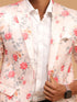 Vastramay Men's Peach Floral Printed Blazer