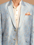 Vastramay Men's Gray Woven Blazer And Cream Solid Kurta With Pajama Set