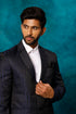VASTRAMAY Men's Blue Houndstooth Blazer