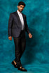 VASTRAMAY Men's Blue Houndstooth Blazer