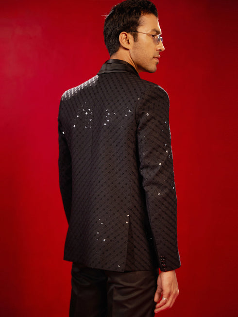 Vastramay Men's Black Schiflli Blazer