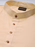 Vastramay Men's Rose Gold Cotton Blend Kurta Dhoti And Dupatta Set