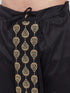 Vastramay Men's Black Silk Blend Embroidered Dhoti