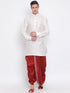 Vastramay Men's Maroon Embroidered Dhoti Pant