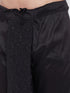 Vastramay Men's Black Silk Blend Embroidered Dhoti