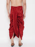Vastramay Men's Maroon Embroidred Dhoti