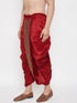 Vastramay Men's Maroon Embroidred Dhoti