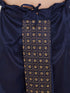 Vastramay Men's Navy Blue Embroidred Dhoti