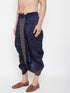 Vastramay Men's Navy Blue Embroidred Dhoti